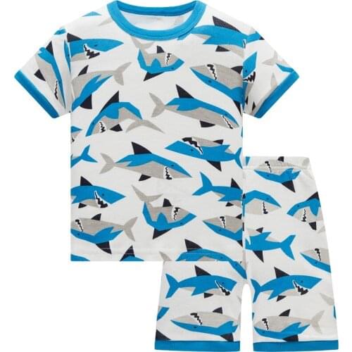 Baby girls Heat pajamas Kids Shark Dinosaur Animal Pijama sets Children Cotton Long Sleeve Nightie Boys Cartoon Pyjama Sleepwear