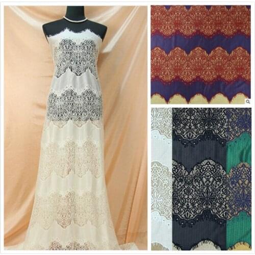 Sprin summer New Color Matching Fabric Eyelashes Quality Positioning Color Lace Wedding Dress Composite Fabric