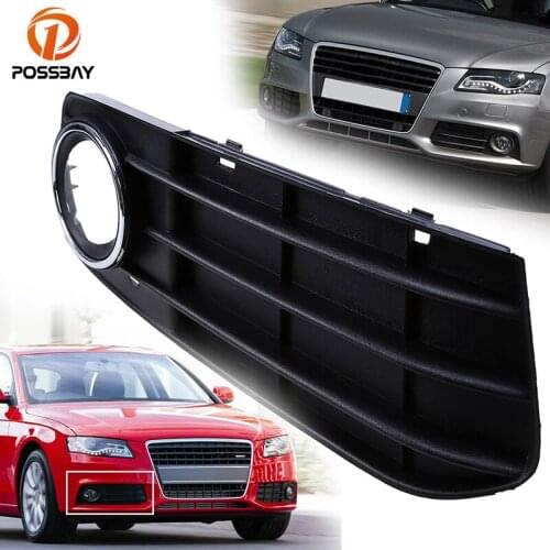 POSSBAY ABS Front Bumper Right Lower Side Grill Grilles For Audi A4 B8 2007-2011 Pre-facelift Lower Grills Fog Light Covers