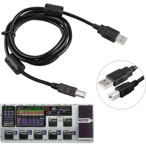 Professional Electric Guitar Effects Connector USB 2.0 Square Plug Cable Black Suitable for Digitech GNX4 GNX3000 JamMan Stereo