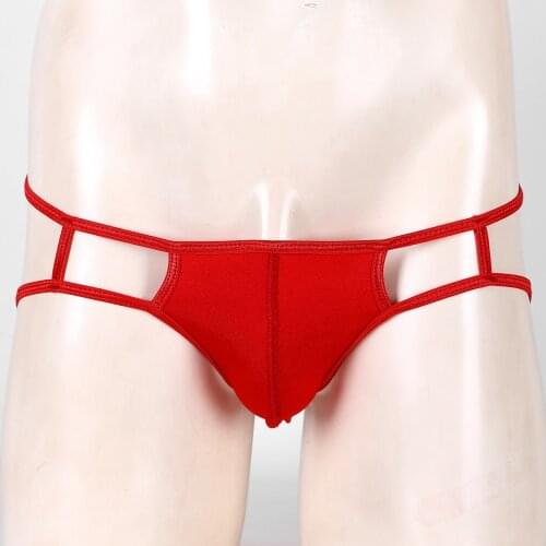 Sexy Mens Underwear Underpants Jockstraps Bulge Pouch Open Butt Sissy Gay Male G-string Thongs Low Waist Bikini Briefs Panties