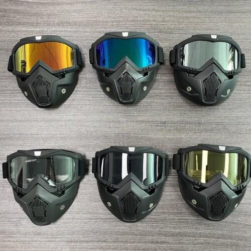 Men Women Windproof Ski Snowboard Mask Snowmobile Skiing Goggles Motocross Helmet Protective Glasses Eyewear with Mouth Filter