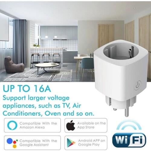 WiFi Smart Wall Socket Tuya Smart Home Extension Socket Electrical Sockets With Alexa Google Home No Hub Required EU Plug