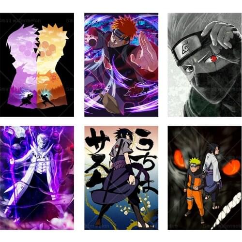 Japanese Anime Naruto Canvas Painting Kakashi Sasuke Poster Mural Wall Picture Home Decoration Child Gift