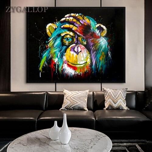 Funny Monkey Graffiti Art Wall Paintings On Canvas Abstract Prints Posters Modern Decor Wall Pictures for Living Room Decoration