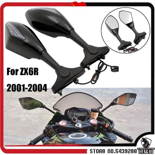 For HONDA CBR 600RR 1000RR F3 F4 Yamaha FZ1 FAZER Suzuki SV650 Motorcycle Front Back LED Turn Signal Integrated Mirrors