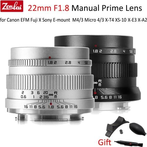 Zonlai 22mm F1.8 Manual Prime Lens for Fujifilm Fuji XF Sony E-mount M4/3 Micro 4/3 X-T4 XS-10 X-E3 X-A2 Mirrorless Camera
