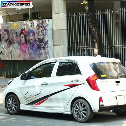 For KIA Picanto Morning Powered Sport Graphics Sticker Racing Styling Door Side Stripes Auto Body Decor Vinyl Decal