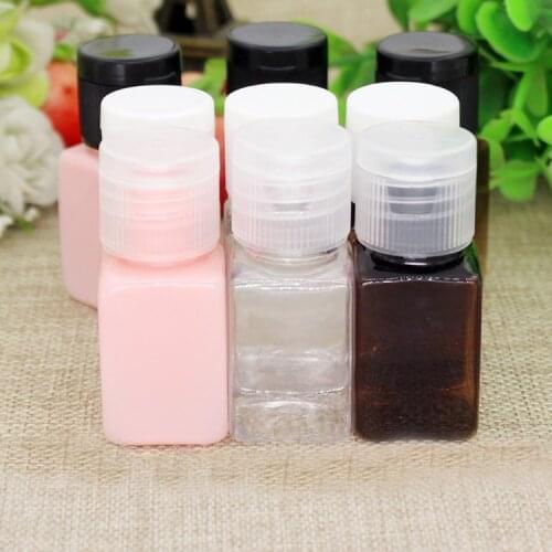 10/50/100pcs 10ml DIY plastic PET Square sub bottles with flip top cap Portable Travel Mini Makeup Toner Refillable Container