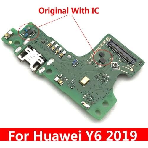 10pcs/lot, Dock Connector Micro USB Charger Charging Port Flex Cable For Huawei Y6 2019 Microphone Board