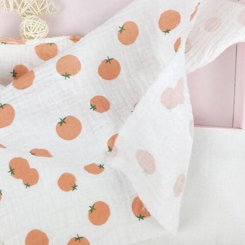 100*135cm Pure Cotton 40 Double-layer Crepe Cloth Baby Dress Gauze Pleated Clothing Sand Washing Texture Wrinkle Fabric