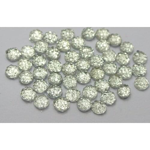 1000 Clear Acrylic Round Flatback Dotted Rhinestone Gems 4mm(0.16") Nail Art