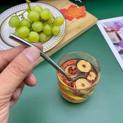 2 In 1 Stainless Steel Teaspoons Straw Tableware Spoon Juice Tea Coffee Spoon Drinking Straw Filter Drinks Tools Accessories