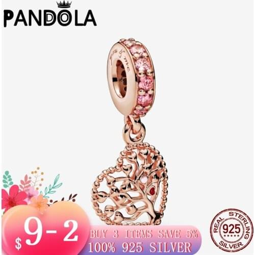 2021 new 925 Sterling Silver Tree of Love Dangle Charms Beads Bracelet Fit Original Pandora Bracelet DIY Jewelry For Women