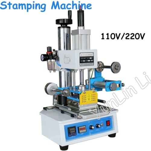 220V/110V Automatic Stamping Machine Leather Logo Creasing Machine Pressure Words Stamper Name Card Stamping Maker ZY-819-H
