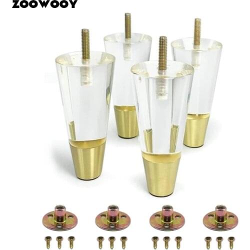 4 pcs Acrylic Furniture Legs Replacement Sofa Feet,Fits all styles of furniture for Sofa, bench,Chest of drawer and etc
