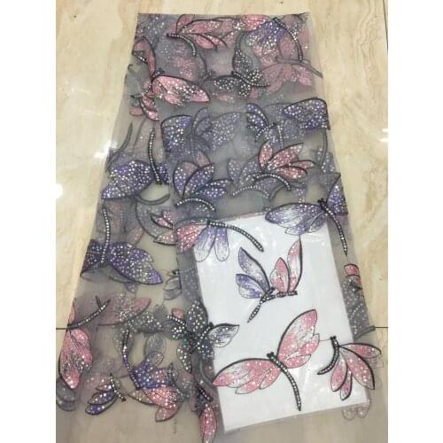 White, Gray Soft High Quality Dragonfly Embroidery Mesh Lace Fabric For Bridal Dress Embroidery Lace Fabric, By The Yard