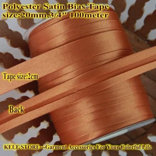 Free shipping -Polyester Satin Bias Binding Tape,bias tape size: 20mm,2cm,3/4",100m/lot,sewing binding tape,sewing edge brown