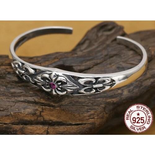100% S925 sterling silver bracelet personality fashion retro punk style domineering skull styling to send a gift of love hot