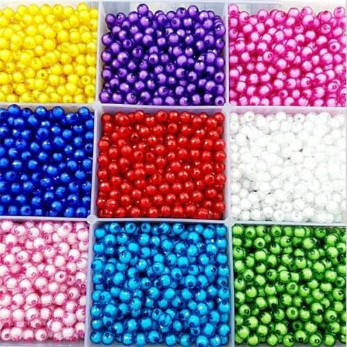 100pcs 8mm Acrylic Round Ball Spacer Loose Beads Charm Beads For Necklace Bracelet Jewelry Making DIY Jewelry Accessories