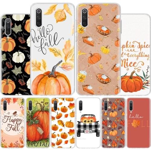 Pumpkin happy fall Autumn Cover Phone Case For Xiaomi Note 10 Mi 11 9 8 CC9 5X 6X 9T 10T A3 Poco X3 NFC F1 Pro Lite + Coque A1 A