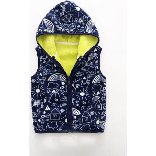 Boys and girls cartoon cap cotton vest outside