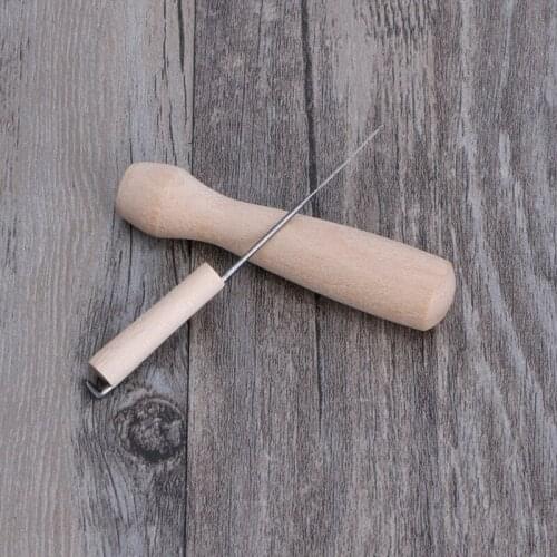 Felting Needle Wooden Handle Holder DIY Tool For Creativ Craft E56C
