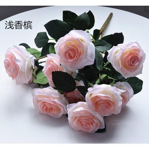 European Style Artificial Flower Artificial Bouquet 10 French Roses Bouquet Decoration Living Room Decoration Dining Table