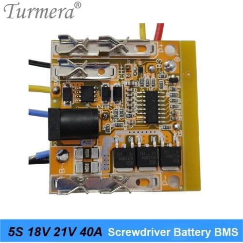 Lithium Battery Board 5S 18V 21V 40A BMS with Balance for Vacuum Cleaner Battery Pack and 21V 18V Screwdriver Shurik Use Turmera