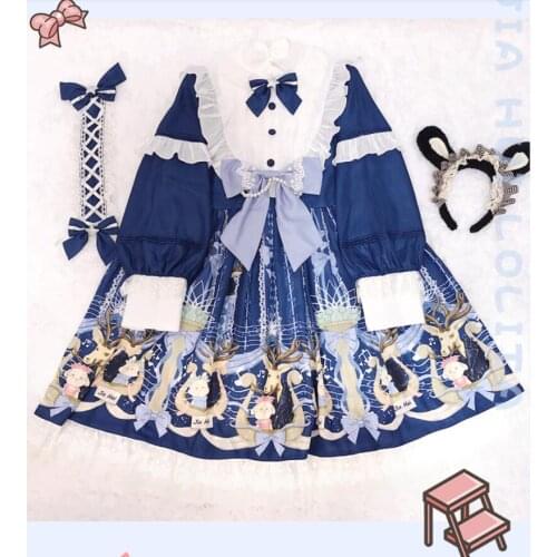 Cute Kawaii Lolita Dress OP Lolita Princess Retro Court Dress Cos Loli Tea Party Party Vestidos