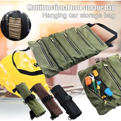 Roll Tool Roll Multi-Purpose Tool Roll Up Bag Wrench Roll Pouch Hanging Tool Storage Bag HY99