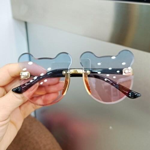 Cartoon Cute Kids Sunglasses Bear Shape Frame Girls Children Sun Glasses Round Baby Boy Eyeglasses Ourdoor Anti-blue Glasses