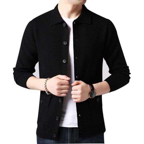 2020 Mens Turn-Down Collar Cardigan Autumn Spring Warm Pocket Long Sleeve Oc Yq Jacket Knitted Casual Male Sweater Drop Shipping