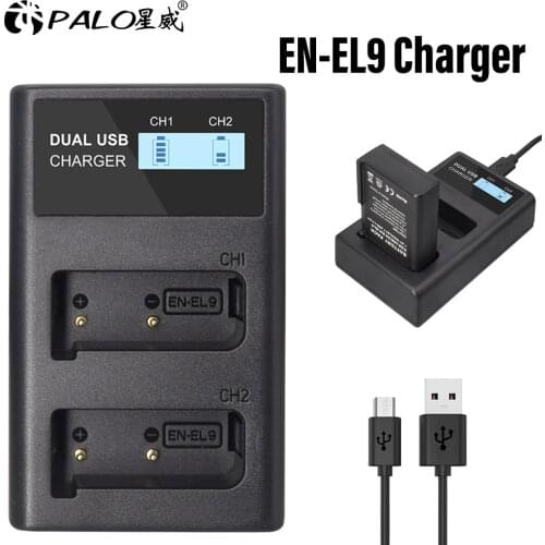 PALO EN-EL9 EN EL9 EN-EL9a EN EL9a EL9a LCD Digital Battery Charger for Nikon D40 D60 D40X D5000 D3000