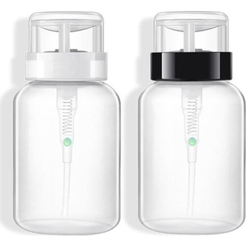 200ml Plastic Refillable Bottle Nail Polish Remover Alcohol Makeup Remover Press Pumping Split Bottle Nail Art UV Gel Cleaner