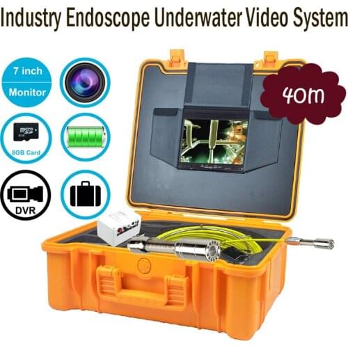 40m Cable Reel 23mm Pipe Inspection Video Camera 7" TFT LCD Color Monitor Industry Endoscope Underwater Video System With DVR