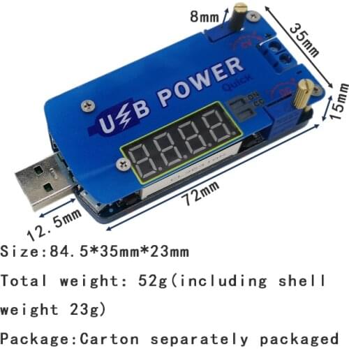 DP2F DC DC adjustable usb laboratory power supply DC 0.5-30V 15W voltage regulator QC2.0 QC3.0 AFC FCP Quick charge trigger