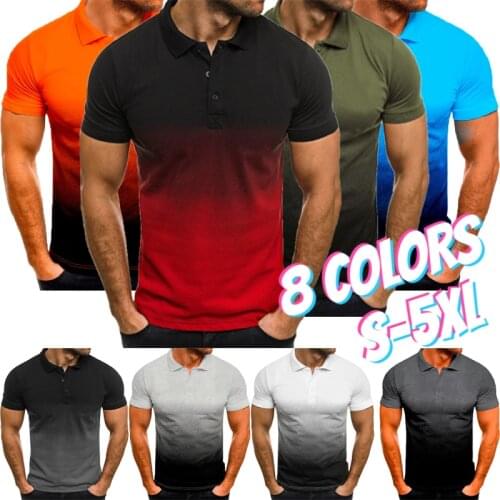 Fashion New Men Polo Shirt Contrast Color short sleeves Summer Streetwear Casual Fashion Men tops