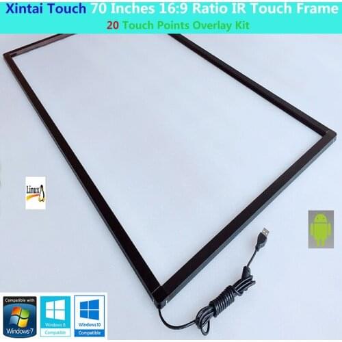 Xintai Touch 70 Inches 16:9 Ratio 20 Touch Points Multi-Touch IR Touch Frame,Infrared Touch Panle,Plug&Play