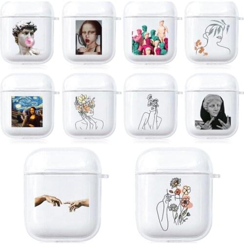 Mona Lisa David Statue Lines Abstract Art Silicone Case For Airpods Pro 3 2 1 Bluetooth Wireless Earphone Cover Charging Box Bag