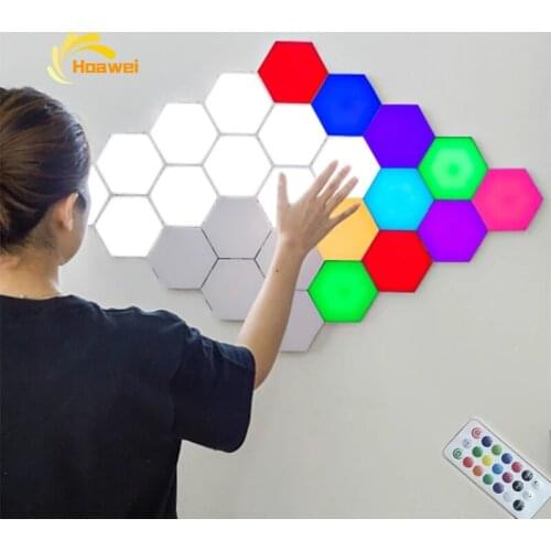 Modern LED Quantum Lamp Touch Sensitive Lighting Living Room Bedroom Magnetic Modular Hexagons Night Lights Indoor Decor