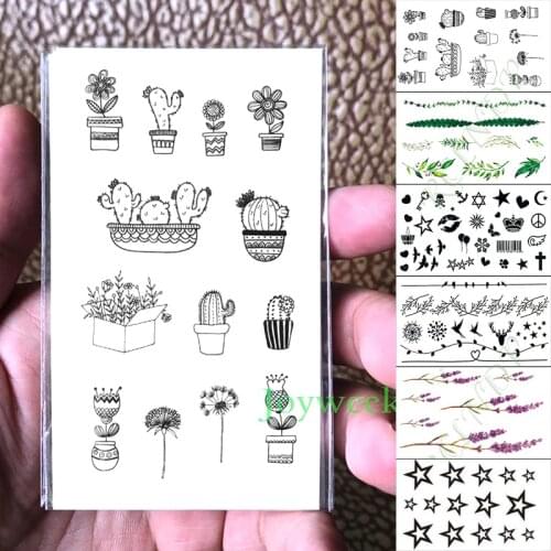 Waterproof Temporary Tattoo Sticker cactus flower bird skull star small tatoo fake tatto flash tattoos for kid men women