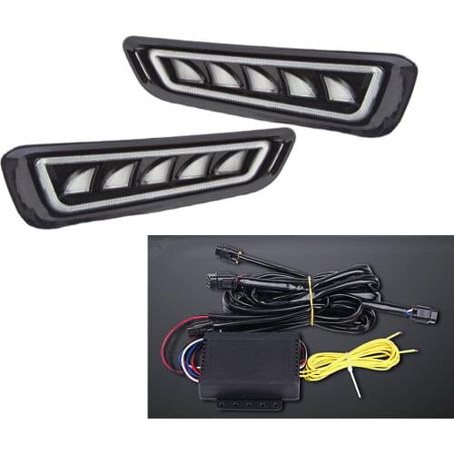 1Pair Car Fog Lights LED Daytime Running Light Turn Signal Lamp for Ford F150 Raptor 2017 2018 2019 2020