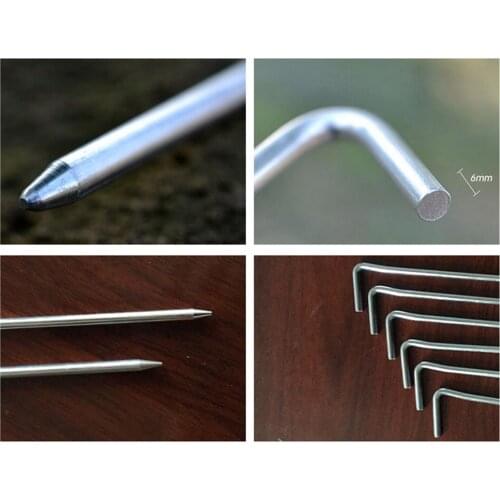 10pcs Tent Camping Pegs Nails Metal Steel Durable Heavy Duty For Outdoor Hiking Ground Stakes SAL99