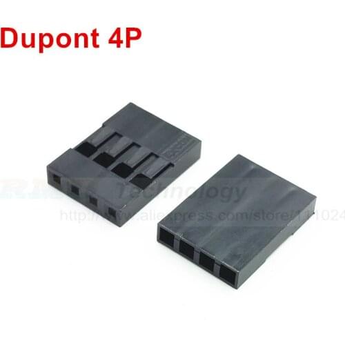 100pcs For dupont connector 4pin single row 2.54 mm for dupont plastic shell through hole free shipping