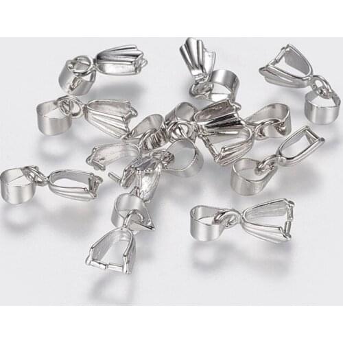 100pcs Iron Ice Pick Pinch Bail Beads Connector Clasp Clip Pendant Clasp Hook for DIY Jewelry Making Accessories Finding