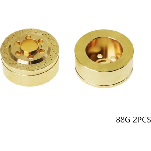 2pcs/4pcs Brass Counterweight 1.9" 2.2" Internal Brass Wheel Weights for SCX10 TRX4 1/10 1/8 RC Crawler Car Parts