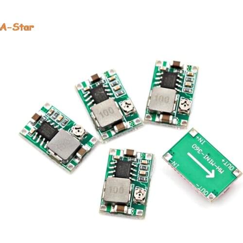 5 pcs Mini 360 DC-DC Buck Converter Step Down Module 4.75V-23V to 1V-17V 18 * 12mm Mini 360 New LM2596 RC Airplane Module