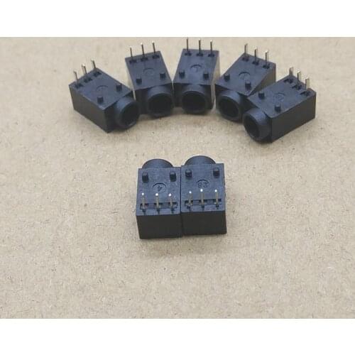 50pcs Dc-003 Black Dc Power Jack Socket Connector Dc003 3.5 Diameter 1.3 Inner Round The Needle
