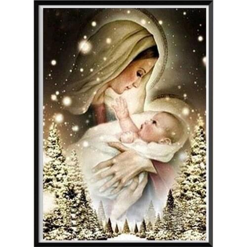 5d Religious Figures Handmade Diamond Embroidery Mosaic Home Decoration Round Diamond Painting